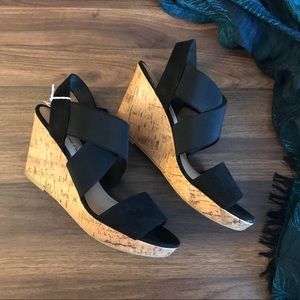American Eagle by Payless Black Suede Wedges